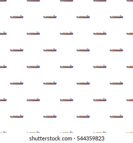 Ship carries cargo pattern. Cartoon illustration of ship carries cargo vector pattern for web