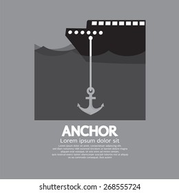 Ship Cast Anchor Vector Illustration