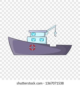 Ship for catching fish icon in cartoon style isolated on background for any web design 