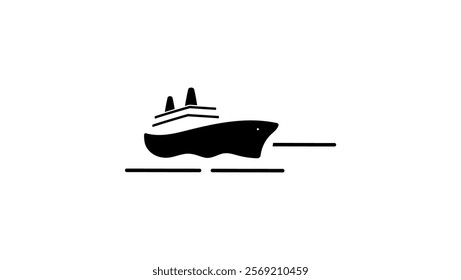 ship channel, black isolated silhouette