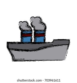ship chimney cargo logistic sea transportation icon
