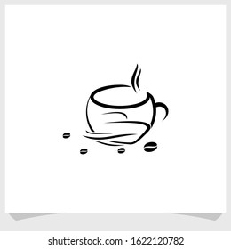 ship and coffee logo design vector, coffee brand icon logo design template
