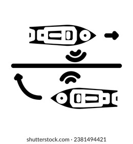 ship collision avoidance systems glyph icon vector. ship collision avoidance systems sign. isolated symbol illustration