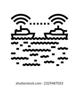 ship collision avoidance systems line icon vector. ship collision avoidance systems sign. isolated contour symbol black illustration