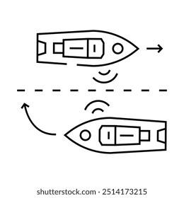 ship collision avoidance systems line icon vector. ship collision avoidance systems sign. isolated contour symbol black illustration