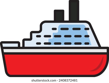Ship color line icon, perfect use for website, design, pattern, etc