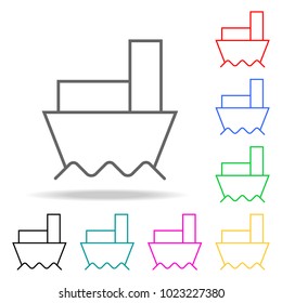 Ship colored icons. Element of logistic multi colored icon for mobile concept and web apps. Thin line icon for website design and development, app development. Premium icon on white background