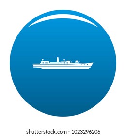 Ship combat icon vector blue circle isolated on white background 