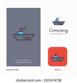 Ship Company Logo App Icon and Splash Page Design. Creative Business App Design Elements