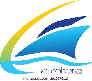 ship company logo with blue color like the sea