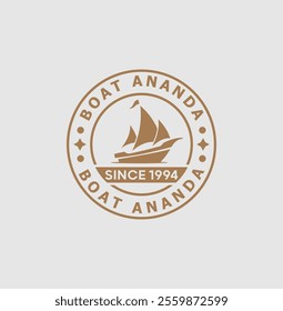 Ship company logo design with vector template