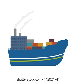 ship and container icon. delivery design. vector graphic