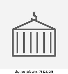 Ship container icon line symbol. Isolated vector illustration of lift container sign concept for your web site mobile app logo UI design.