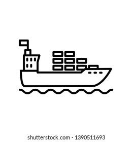ship, container icon vector template
