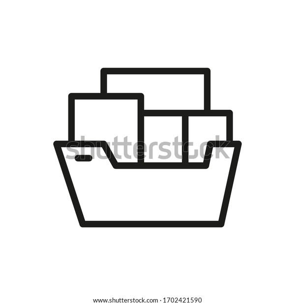Ship\
Container relocation icon. Outline truck relocation vector icon for\
apps web design isolated on white background.\
