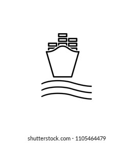 ship with containers front view outline icon. Element of logistic icon for mobile concept and web apps. Thin line ship with containers front view outline icon can be used for web on white background