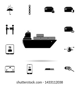 ship with containers icon. Universal set of logistic for website design and development, app development
