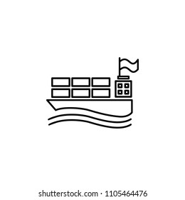 ship with containers outline icon. Element of logistic icon for mobile concept and web apps. Thin line ship with containers outline icon can be used for web and mobile on white background