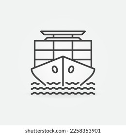 Ship with Containers vector International Cargo concept outline icon or symbol