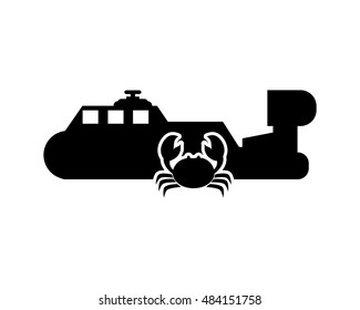 ship and crab  icon 