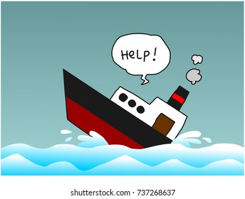 ship crash. vector illustration