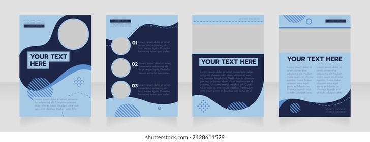 Ship cruise blank brochure layout design. Maritime info. Vertical poster template set with empty copy space for text. Premade corporate reports collection. Editable flyer paper pages