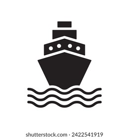 ship cruise cargo yacht icon flat vector illustration