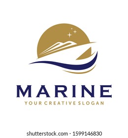 Ship, Cruise and Marine Logo Vector
