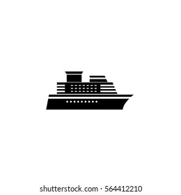 Ship and Cruise solid icon, navigation and transport sign, boat vector graphics, a filled pattern on a white background, eps 10.