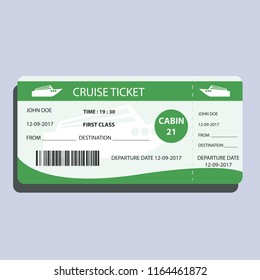 ship / cruise ticket for traveling by ship. vector illustration
