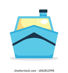 ship, cruise ,yacht, vehicle, transport flat icon vector illustration