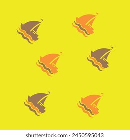ship decals in brown and orange