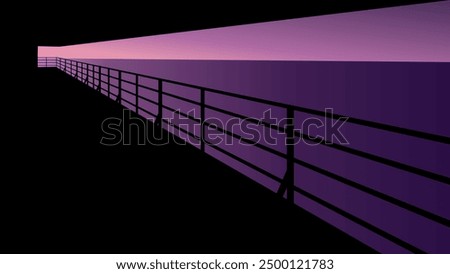 ship deck, flat color illustration