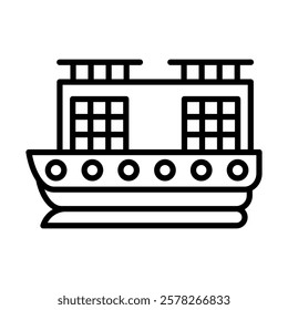 Ship Deck Vector Line Icon Design