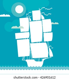 ship decorative vector illustration