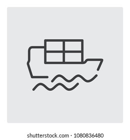 Ship delivery line icon vector