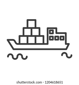 ship delivery vector icon in modern flat style isolated. Symbol ship delivery is good for your web design.
