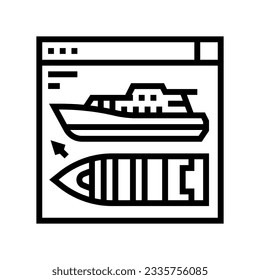 ship design concept marine line icon vector. ship design concept marine sign. isolated contour symbol black illustration
