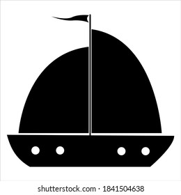 Ship design icon. Simple illustration of a ship design vector icon. black white, fishing boats, sailing ships, and fishing boats