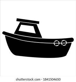 Ship design icon. Simple illustration of a ship design vector icon. black white, fishing boats, sailing ships, and fishing boats