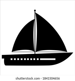 Ship design icon. Simple illustration of a ship design vector icon. black white, fishing boats, sailing ships, and fishing boats