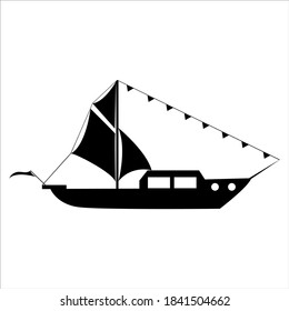 Ship design icon. Simple illustration of a ship design vector icon. black white, fishing boats, sailing ships, and fishing boats