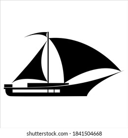 Ship design icon. Simple illustration of a ship design vector icon. black white, fishing boats, sailing ships, and fishing boats