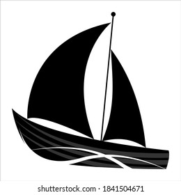 Ship design icon. Simple illustration of a ship design vector icon. black white, fishing boats, sailing ships, and fishing boats