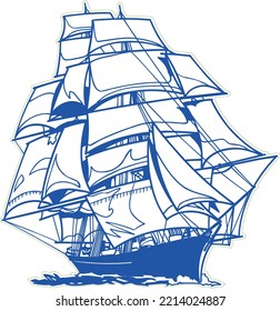 Ship design Monochrome art print