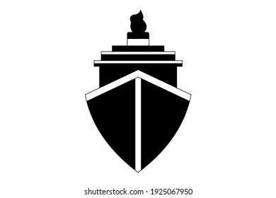 vista de diseño de barco aislado en fondo blanco