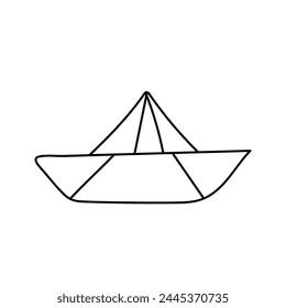 Ship in doodle style. Vector illustration. Isolated on white background