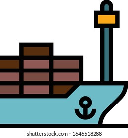Ship - Ecommerce icon set. High quality filled outline vector illustration for website and mobile application.