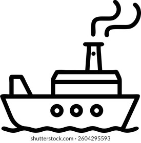 Ship editable outline icon design.