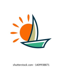 ship end sun vector logo graphic modern